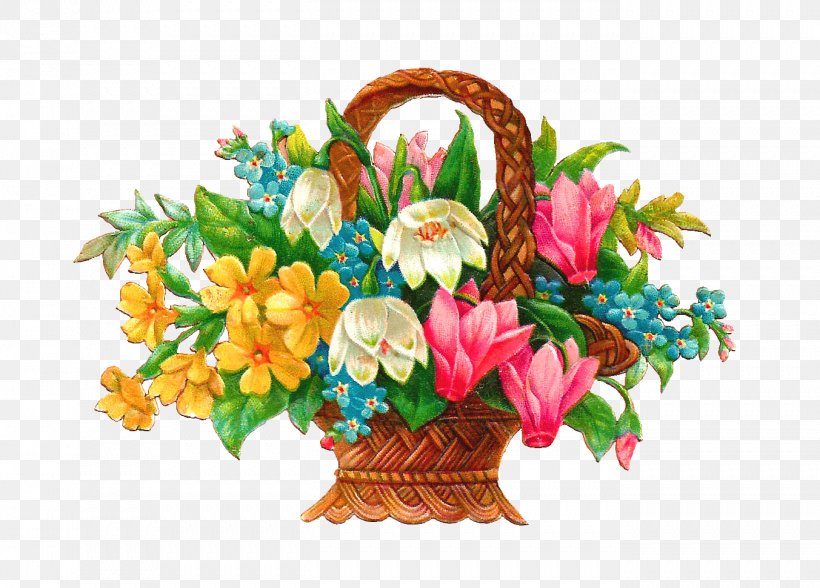 Basket Flower Clip Art, PNG, 1353x971px, Basket, Art, Artificial Flower, Cut Flowers, Floral Design Download Free
