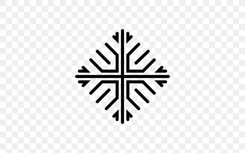 Snowflake Line Symbol, PNG, 512x512px, Snowflake, Black And White, Brand, Hexagon, Leaf Download Free