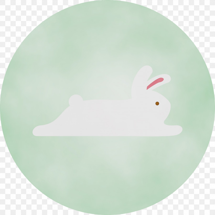 Green, PNG, 3000x3000px, Rabbit, Green, Paint, Watercolor, Wet Ink Download Free