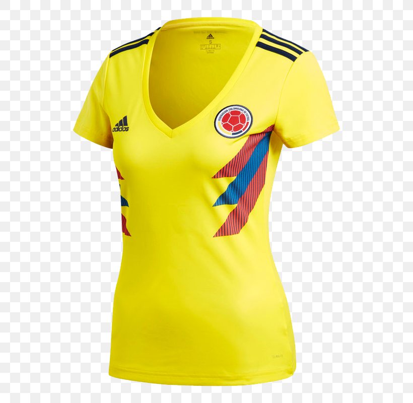 Colombia National Football Team 2018 FIFA World Cup T-shirt Jersey Adidas, PNG, 800x800px, 2018 Fifa World Cup, Colombia National Football Team, Active Shirt, Adidas, Clothing Download Free