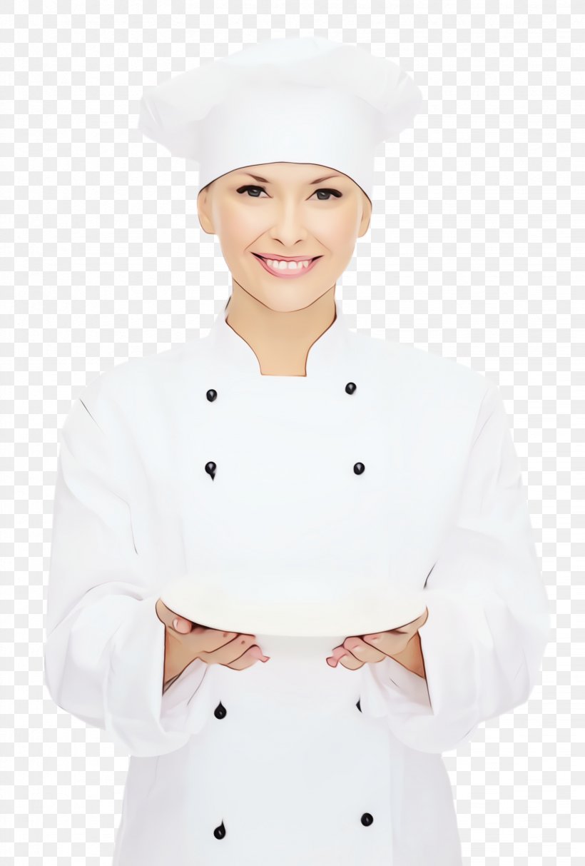 Chef's Uniform Cook White Chef Chief Cook, PNG, 1644x2432px, Watercolor, Chef, Chefs Uniform, Chief Cook, Clothing Download Free