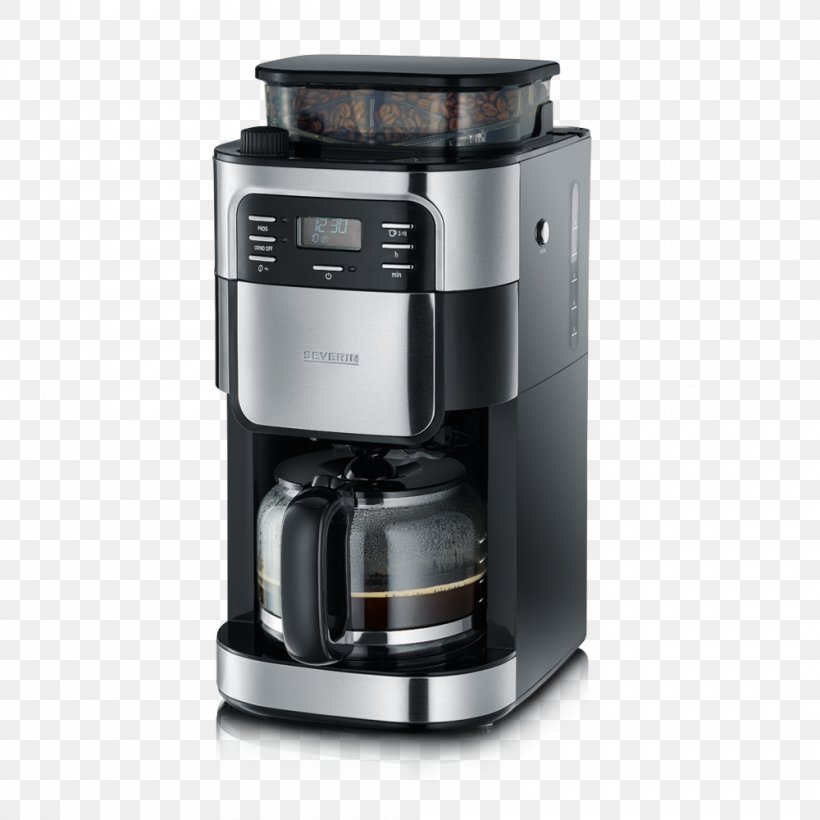 Coffee Maker Severin KA KA Coffeemaker Severin Elektro Burr Mill Brewed Coffee, PNG, 1000x1000px, Coffee Maker Severin Ka Ka, Brewed Coffee, Burr Mill, Coffeemaker, Drip Coffee Maker Download Free