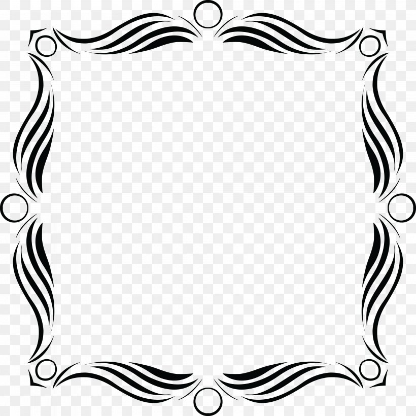 Clip Art, PNG, 4000x4000px, Picture Frames, Area, Artwork, Black, Black And White Download Free