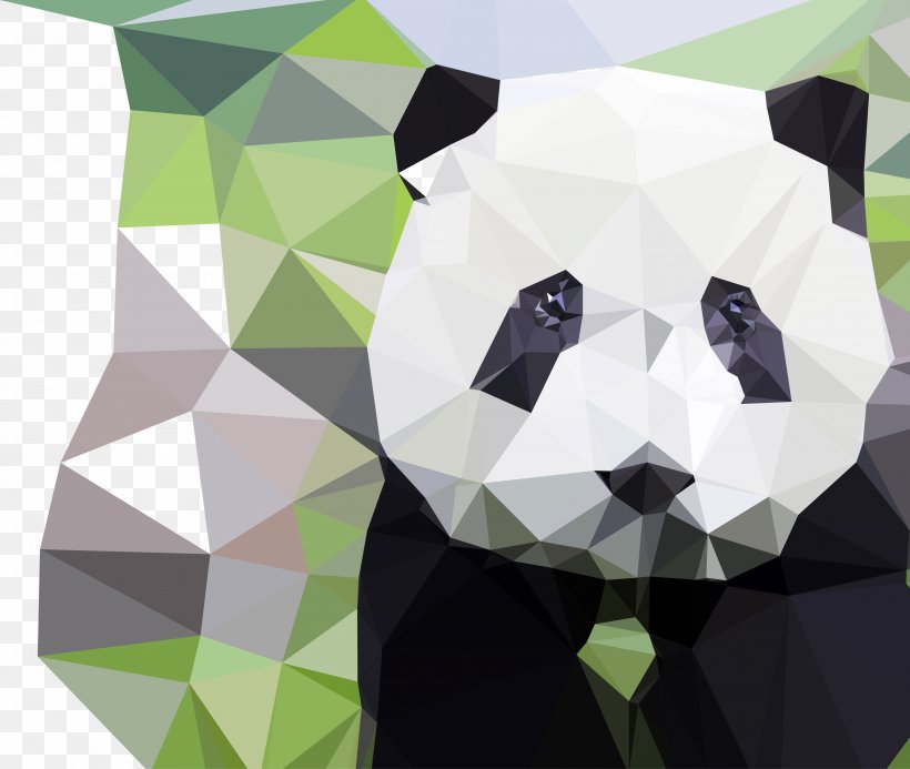 Giant Panda Bear Geometry Polygon, PNG, 3798x3212px, Giant Panda, Bear, Drawing, Football, Geometry Download Free