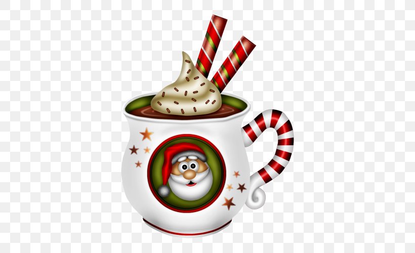 Ice Cream Coffee Cup Santa Claus, PNG, 500x500px, Ice Cream, Christmas, Christmas Ornament, Coffee, Coffee Cup Download Free