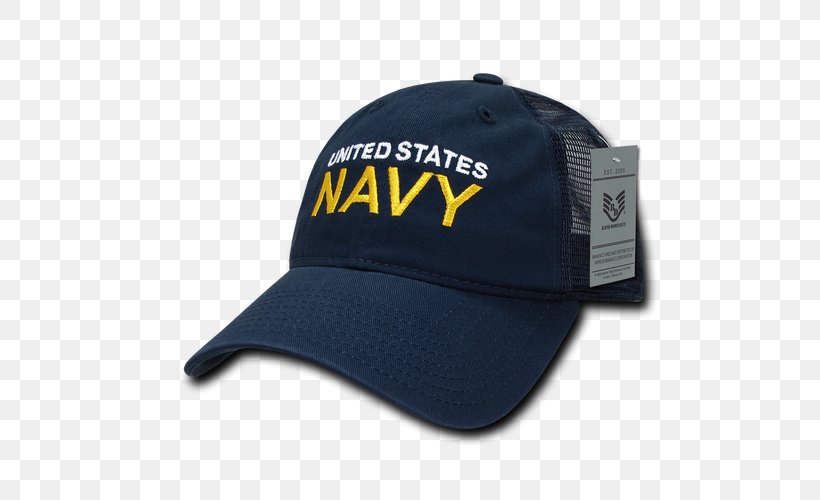 Baseball Cap United States Navy Trucker Hat Military, PNG, 500x500px, Baseball Cap, Brand, Cap, Clothing, Crown Download Free