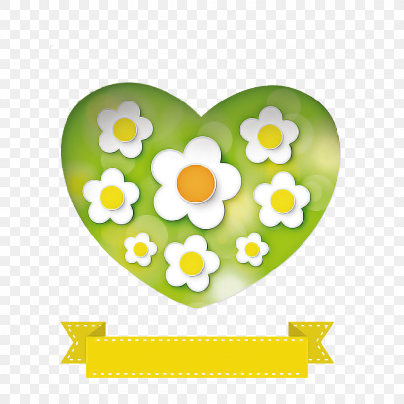 Green Yellow Heart Plant Pattern, PNG, 1000x1000px, Green, Circle, Flower, Heart, Petal Download Free