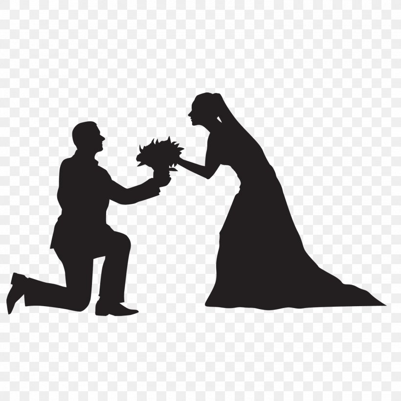 Clip Art Silhouette Bridegroom Wedding, PNG, 1500x1501px, Silhouette, Black And White, Bride, Bridegroom, Communication Download Free