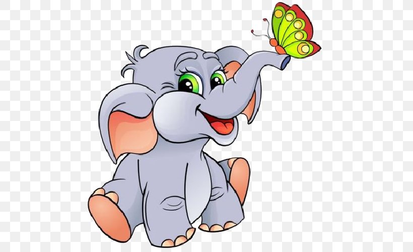 Elephant Royalty-free Clip Art, PNG, 500x500px, Watercolor, Cartoon, Flower, Frame, Heart Download Free