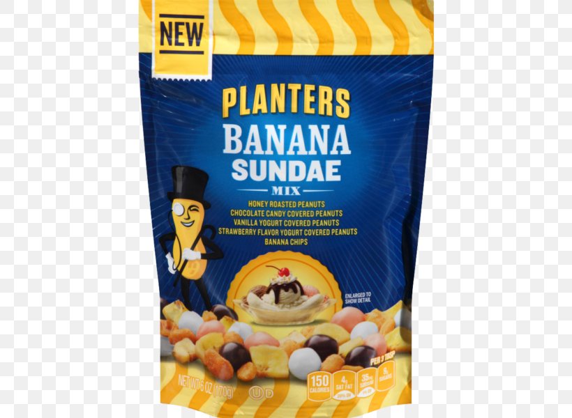Vegetarian Cuisine Sundae Banana Bread Planters Trail Mix, PNG, 600x600px, Vegetarian Cuisine, Banana, Banana Bread, Banana Chip, Chocolate Download Free