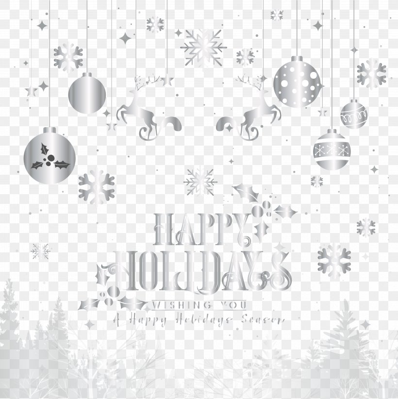 White Christmas Banner, PNG, 4146x4158px, Christmas, Artworks, Banner, Black And White, Body Jewelry Download Free