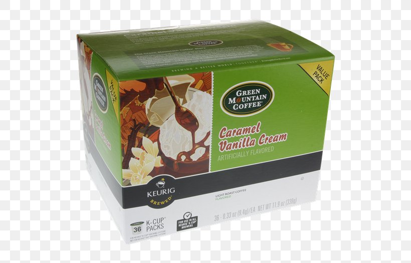Cream Coffee Keurig Green Mountain Vanilla, PNG, 600x525px, Cream, Arabica Coffee, Box, Caramel, Carton Download Free