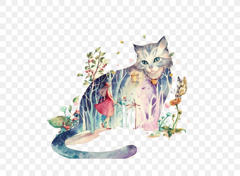 Cat Drawing Watercolor Painting, PNG, 600x600px, Cats, Art, Carnivoran, Cat, Cat Like Mammal Download Free