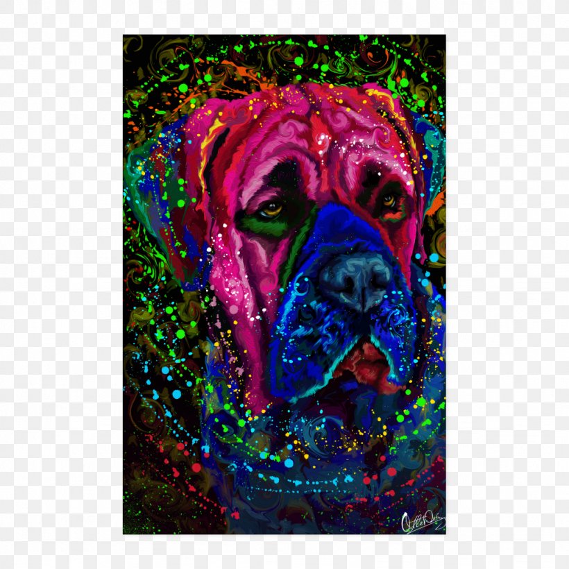 Dog Modern Art Acrylic Paint Dye Magenta, PNG, 1024x1024px, Dog, Acrylic Paint, Acrylic Resin, Art, Dog Like Mammal Download Free