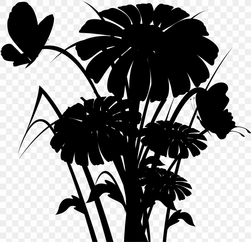 Palm Trees Floral Design Leaf Chrysanthemum, PNG, 6503x6274px, Palm Trees, Arecales, Black M, Blackandwhite, Botany Download Free