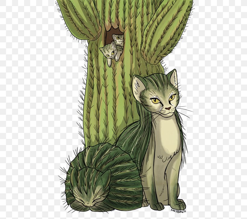 Cat Felidae Cactaceae Kitten Mammal, PNG, 500x725px, Cat, Animal, Barrel Cactus, Cactaceae, Cactus Download Free