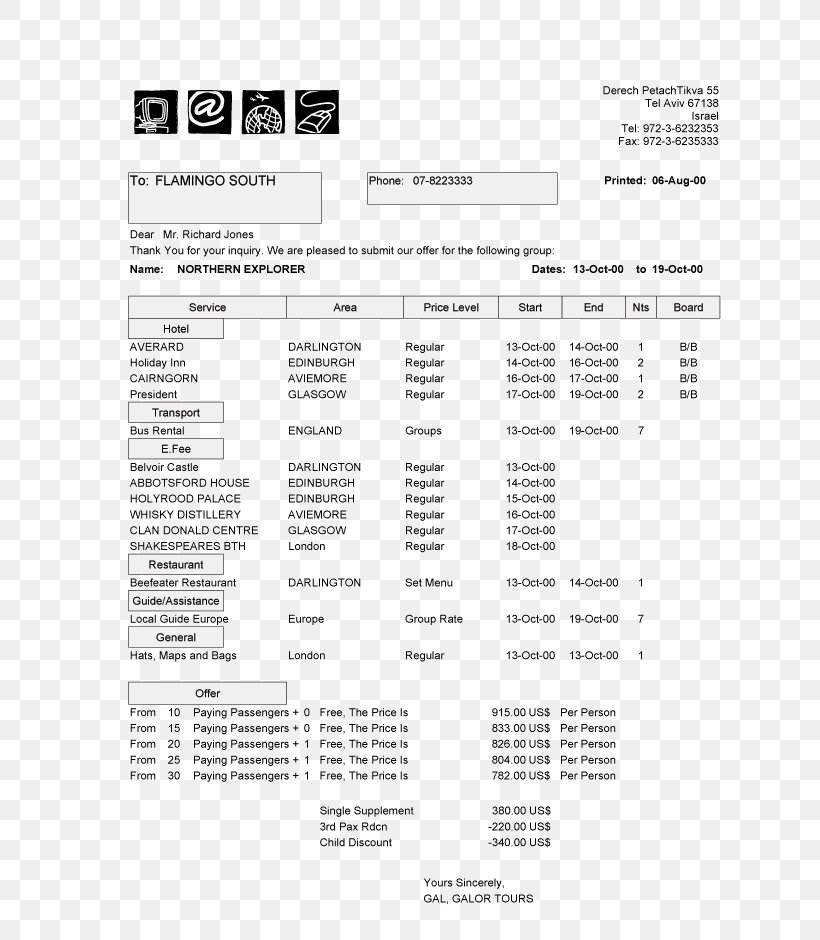 Document Travel Itinerary Computer Software Quotation Template, PNG, 664x940px, Document, Area, Black And White, Brand, Computer Software Download Free