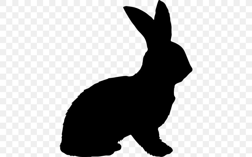Silhouette Hare, PNG, 512x512px, Silhouette, Animal, Art, Blackandwhite, Domestic Rabbit Download Free