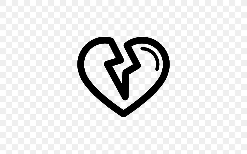 Broken Heart Shape, PNG, 512x512px, Heart, Area, Black And White, Brand, Broken Heart Download Free