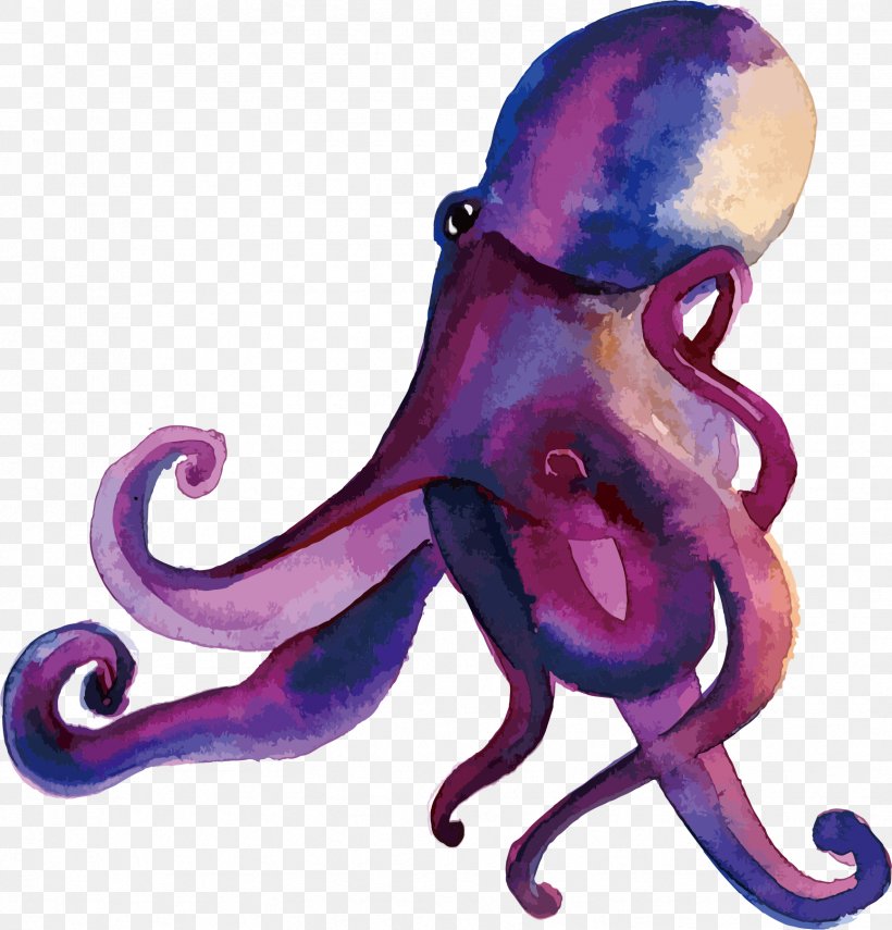 Euclidean Vector Illustration, PNG, 1733x1809px, Watercolor Painting, Art, Cephalopod, Image Scanner, Invertebrate Download Free