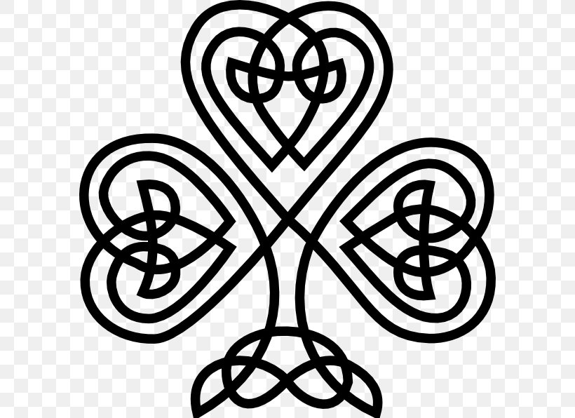 Ireland Shamrock Celts Celtic Knot Clip Art, PNG, 594x596px, Ireland, Black And White, Celtic Art, Celtic Knot, Celts Download Free