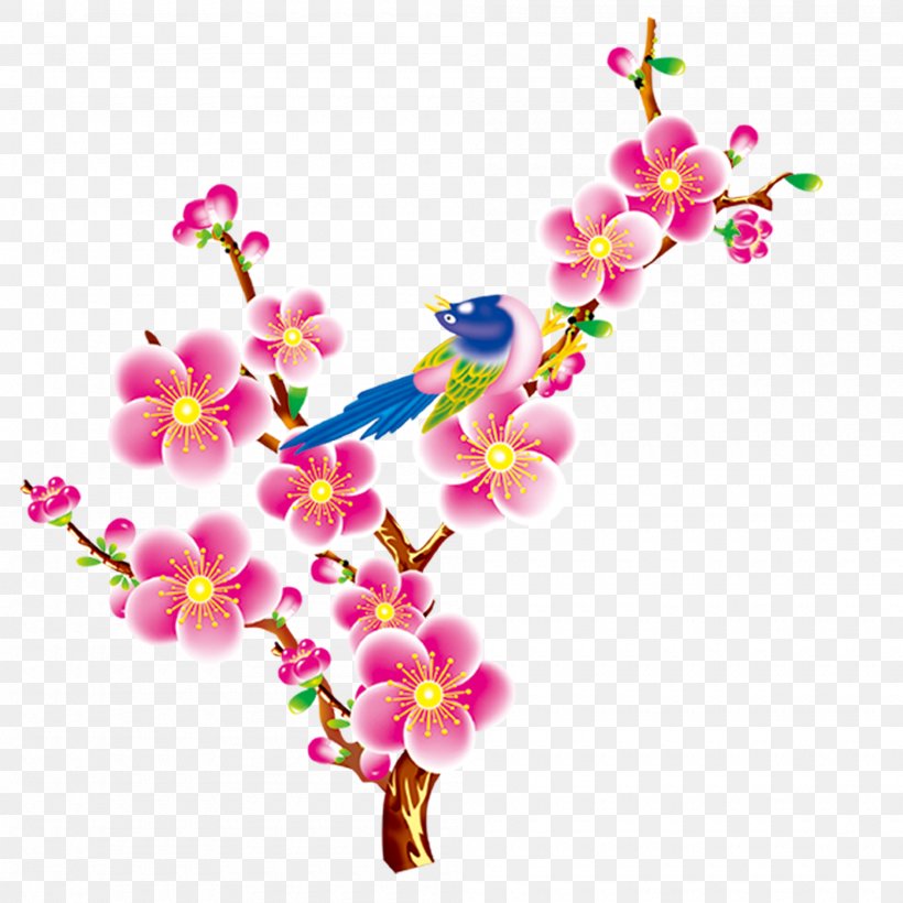 Floral Design Bird Flower, PNG, 2000x2000px, Floral Design, Bird, Blossom, Branch, Cherry Blossom Download Free