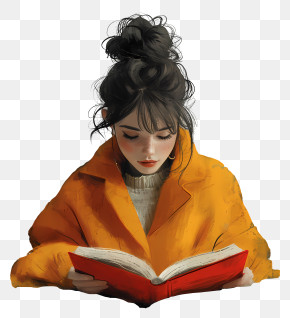 Woman Reading Book - Girl Reading Book With Glasses PNG