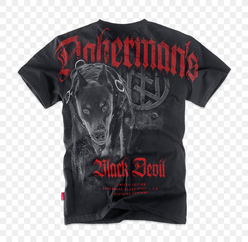 T-shirt Dobermann Polo Shirt Cotton Sleeve, PNG, 800x800px, Tshirt, Army Shop Brigada, Black, Black Devil, Bluza Download Free