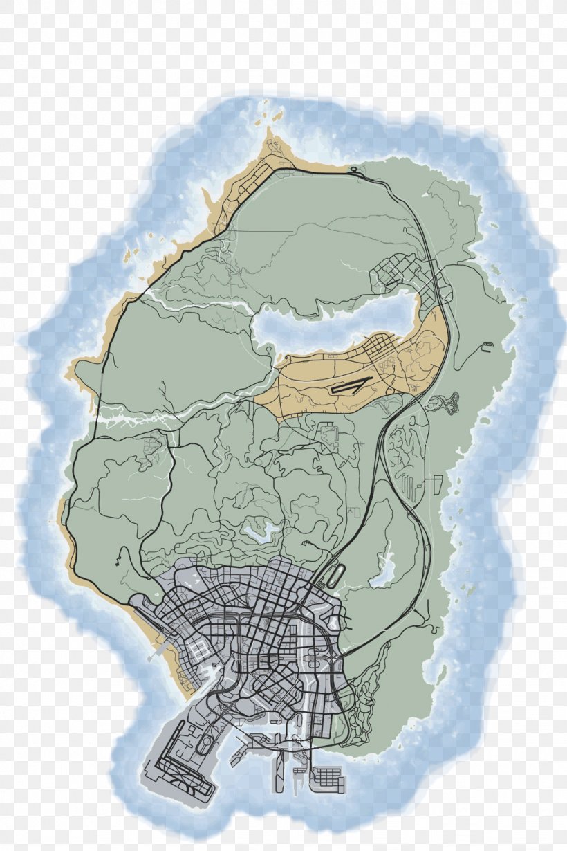 Grand Theft Auto V Grand Theft Auto: San Andreas Grand Theft Auto IV: The Lost And Damned Video Game Map, PNG, 1024x1536px, 2k Games, Grand Theft Auto V, Atlas, Grand Theft Auto, Grand Theft Auto San Andreas Download Free