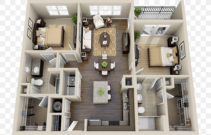 Apartment Bedroom House Plan 3D Floor Plan, PNG, 728x524px, 3d Floor Plan, Apartment, Architecture, Bedroom, Building Download Free