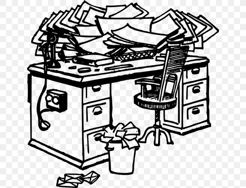 Desk Office Clip Art, PNG, 640x626px, Desk, Art, Artwork, Black And White, Drawing Download Free