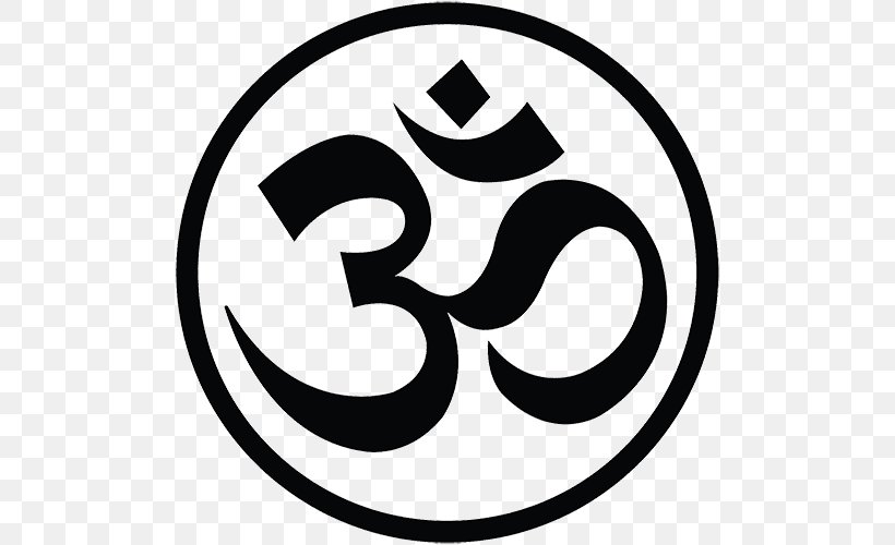 Ganesha Om Symbol Mantra Clip Art, PNG, 500x500px, Ganesha, Area, Black And White, Brand, Decal Download Free