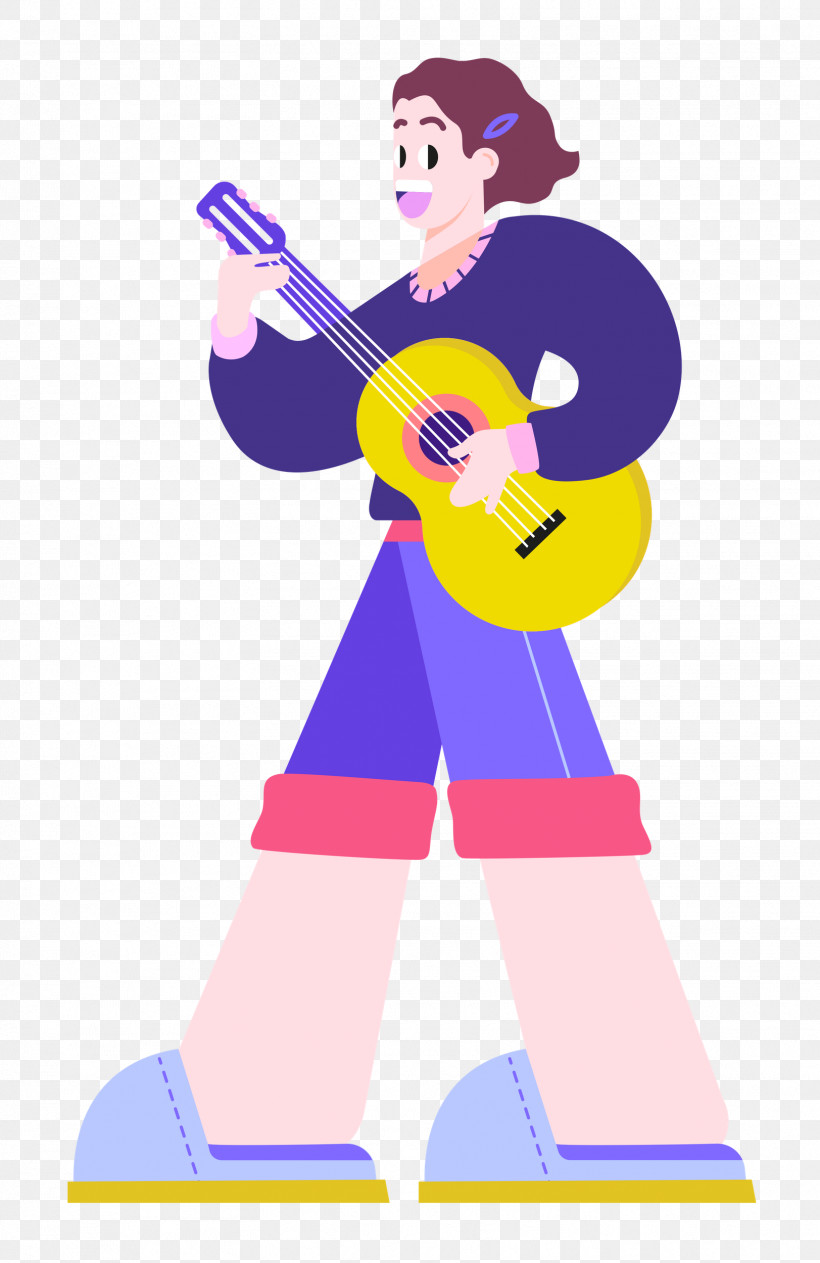 Playing The Guitar Music Guitar, PNG, 1623x2500px, Playing The Guitar, Cartoon, Character, Clothing, Guitar Download Free