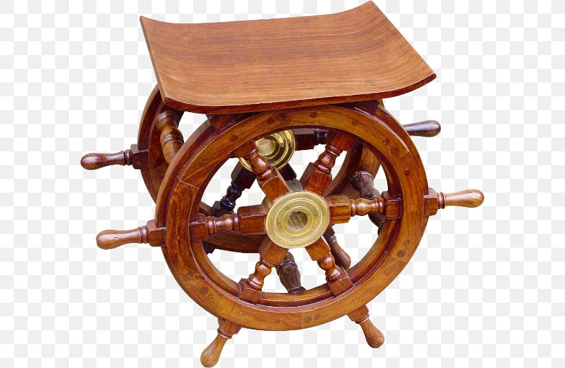 Table Stool Furniture Ship's Wheel Wood, PNG, 587x535px, Table, Antique, Caster, Chair, Clock Download Free