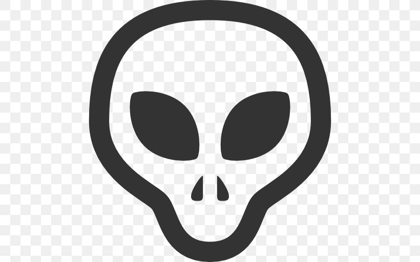 Clip Art, PNG, 512x512px, Extraterrestrials In Fiction, Black And White, Bone, Emoticon, Face Download Free