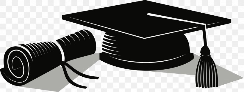 Square Academic Cap Graduation Ceremony Diploma Clip Art, PNG, 2395x913px, Square Academic Cap, Academic Degree, Black And White, Cap, College Download Free