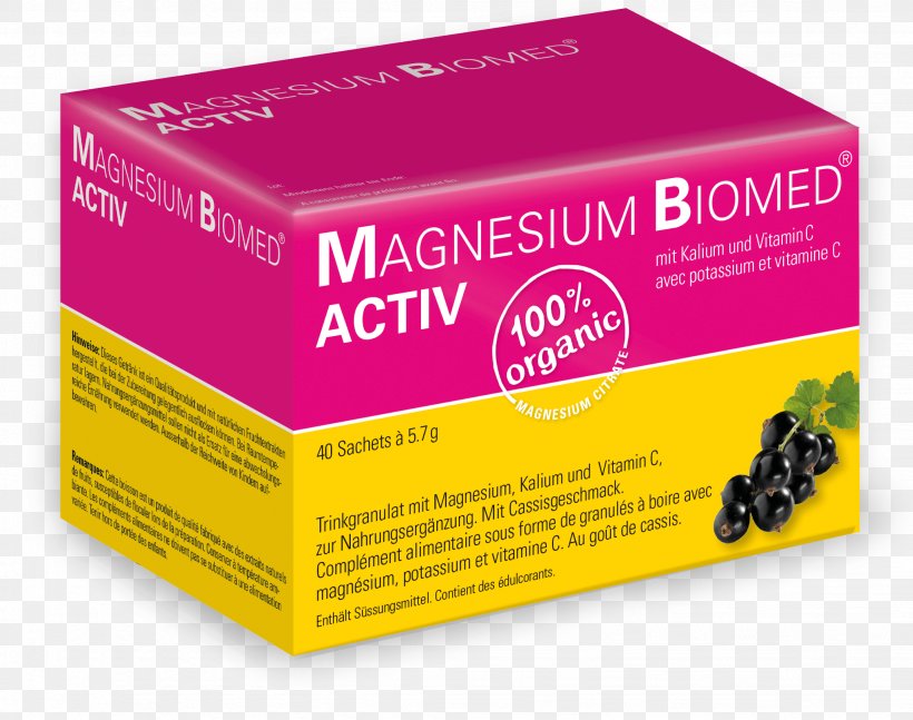 Biomed Magnesium Biomed Activ Cassis Pack 40 Stk. Potassium Chemistry Of Ascorbic Acid Biomed AG, PNG, 2054x1622px, Magnesium, Bag, Blackcurrant, Brand, Chemistry Of Ascorbic Acid Download Free