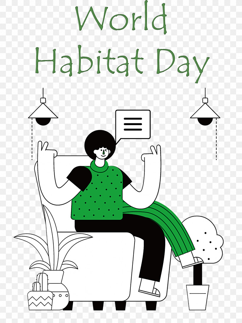 World Habitat Day, PNG, 2245x3000px, World Habitat Day, Behavior, Cartoon, Diagram, Green Download Free