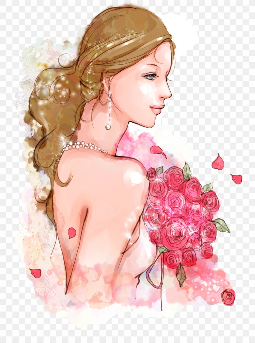 Hand Painted Watercolor Bouquet Bride, PNG, 2437x3274px, Watercolor, Cartoon, Flower, Frame, Heart Download Free