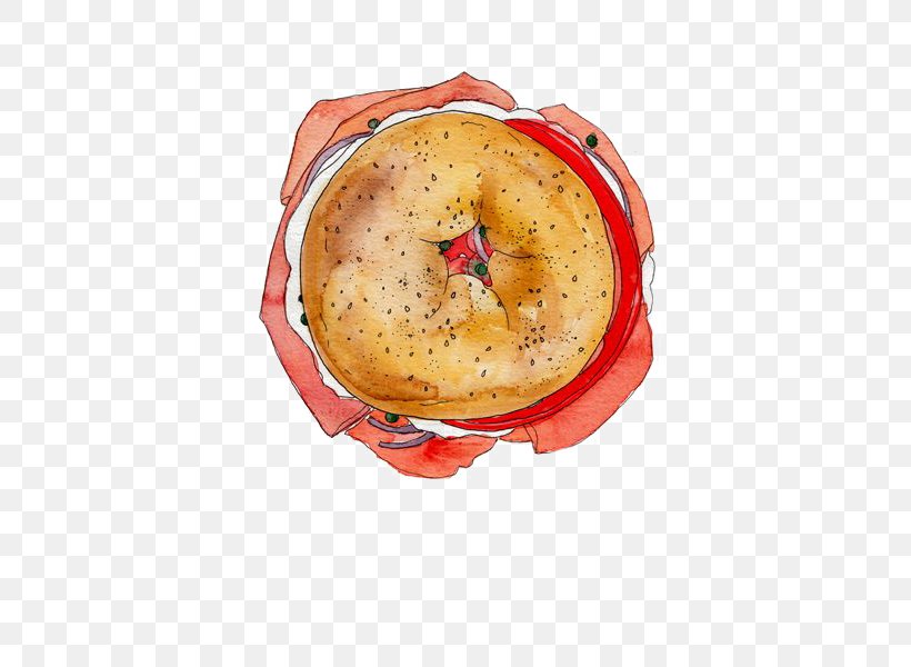 Pizza Bagel Lox Blini Illustration, PNG, 450x600px, Bagel, Bagel And Cream Cheese, Blini, Bread, Breakfast Download Free
