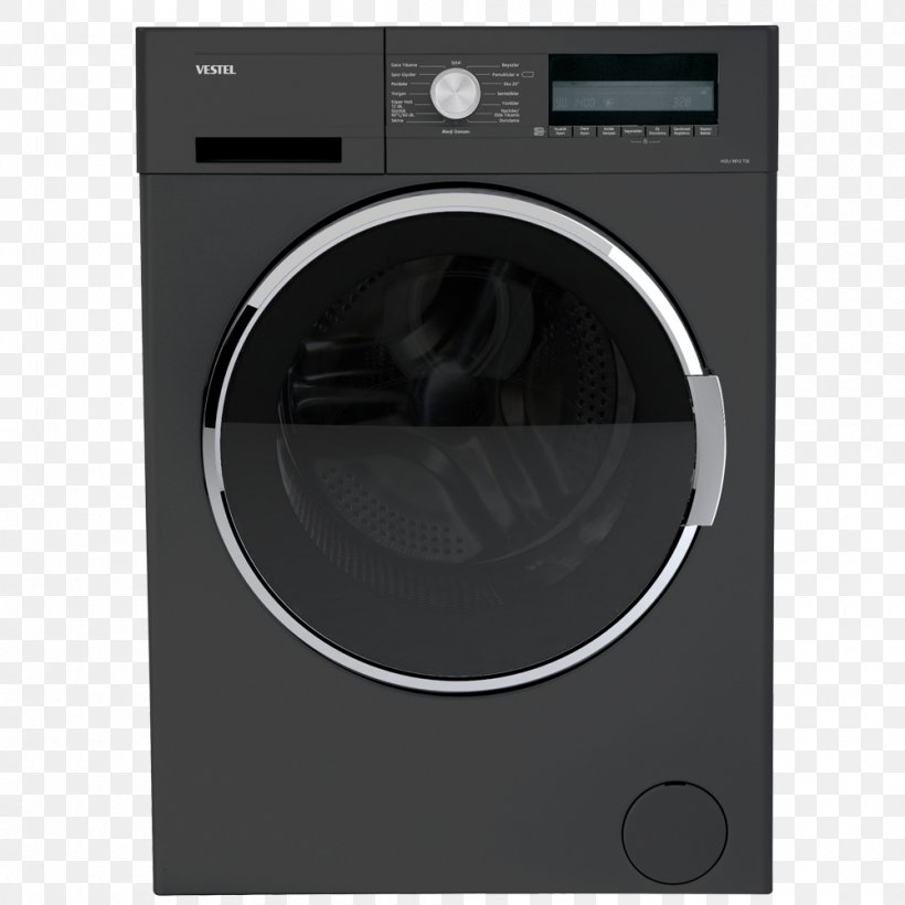 Washing Machines Vestel Dishwasher Home Appliance Arçelik, PNG, 1000x1000px, Washing Machines, Air Conditioner, Black And White, Clothes Dryer, Dishwasher Download Free