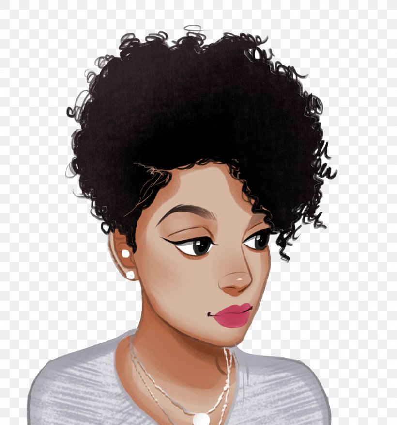 Cartoon afro black girl a cute