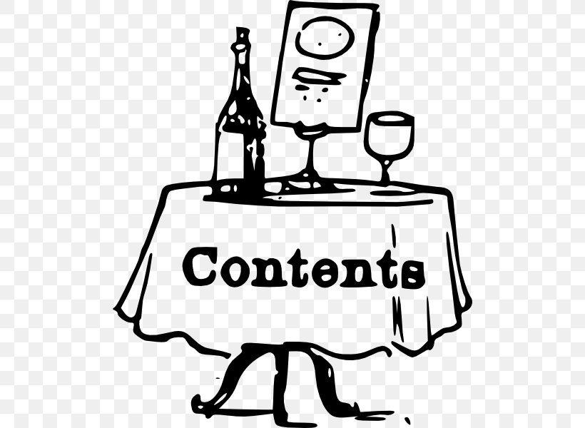 Table Of Contents Free Content Clip Art, PNG, 504x600px, Table, Area, Art, Artwork, Black And White Download Free