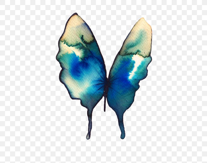 Butterfly Watercolor Painting Drawing Turquoise, PNG, 500x646px, Butterfly, Art, Arthropod, Azure, Blue Download Free