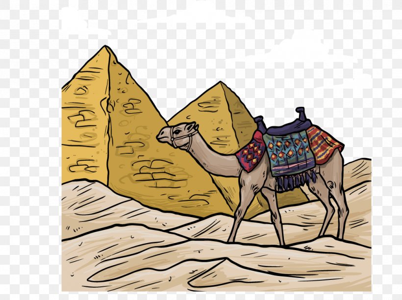 Egyptian Pyramids Ancient Egypt Camel Illustration, PNG, 1038x775px, Egyptian Pyramids, Ancient Egypt, Arabian Camel, Art, Camel Download Free