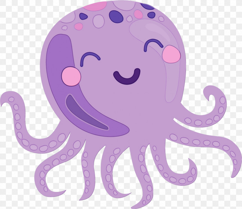 Octopus Giant Pacific Octopus Purple Cartoon Octopus, PNG, 1373x1186px, Watercolor, Cartoon, Giant Pacific Octopus, Octopus, Paint Download Free