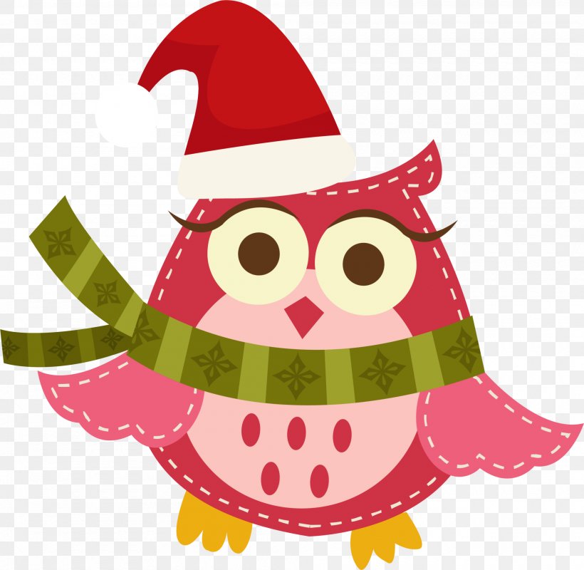 Santa Claus Owl Christmas Day Vector Graphics Drawing, PNG, 2000x1952px, Santa Claus, Beak, Bird, Bird Of Prey, Christmas Download Free