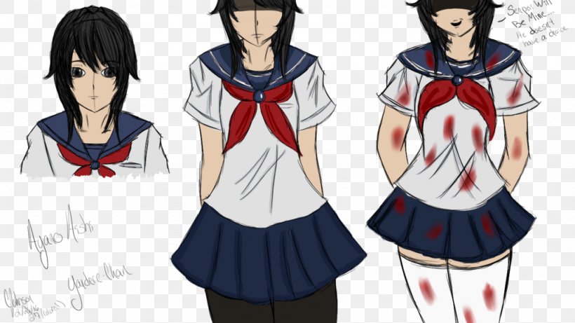 Yandere Simulator Character Brazil Video, PNG, 1024x576px, Watercolor, Cartoon, Flower, Frame, Heart Download Free