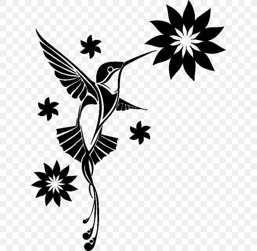 Hummingbird Wall Decal Sticker Tattoo, PNG, 800x800px, Hummingbird, Art, Beak, Bird, Black And White Download Free