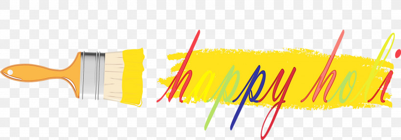 Text Yellow Line Font, PNG, 3000x1047px, Holi, Happy Holi, Line, Paint, Text Download Free